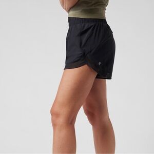 Athleta Black Mesh Racer Run Short
